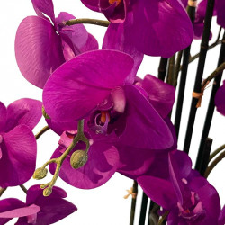 Orkidé i kruka, 8 stjälkar, 110 cm, konstgjord blomma
