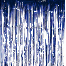 Lametta gardin / Folie gardin, mörkblå och glittrig, 100x200cm