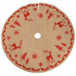 Julgransmatta, rund med motiv, 85 cm
