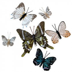 Fjärilar, 6 st., med klips