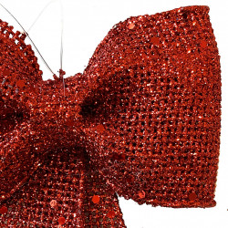 Rosett med glitter, 14cm