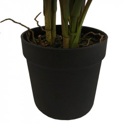 Gräs i svart kruka, UV-skyddat 90 cm, konstgräs