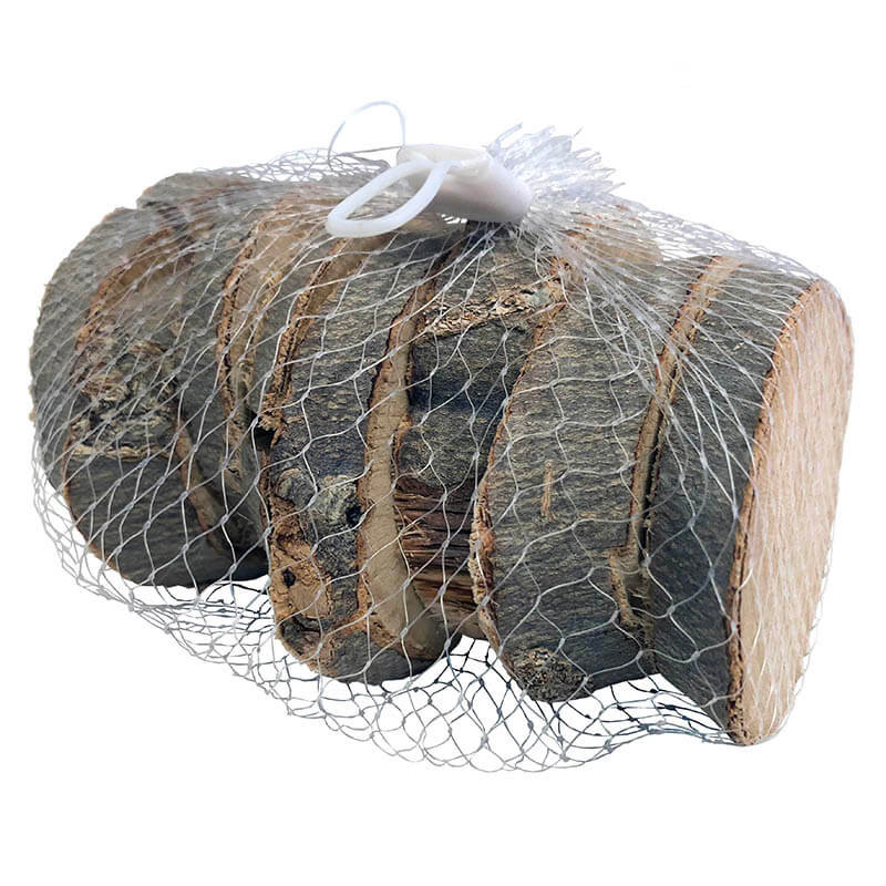 Träskivor med bark i 400g/ nät (ca. 8 st.)