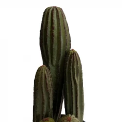 Kaktus i svart kruka, 28 cm, konstgjord växt