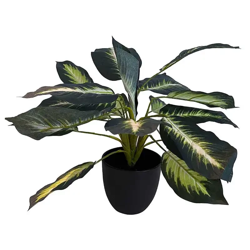 Prickbladsväxt / Kalatea i kruka, 43 cm, konstgjord växt