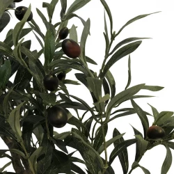 Olivträd, 2 stammar 60 cm i svart kruka, konstgjord växt