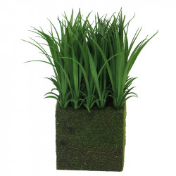 Gräs i "hög" platta, 25 cm, konstgräs