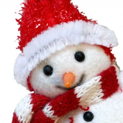Julgransdekoration, snögubbe med röd hatt, 9cm