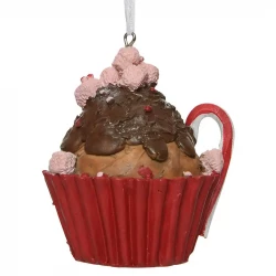 Cupcake m pynt, 9cm, julgranspynt