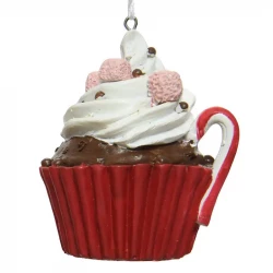 Cupcake m pynt, 9cm, julgranspynt