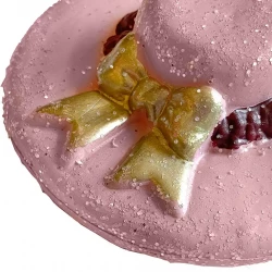 Julgransdekoration, hatt, rosa med glitter