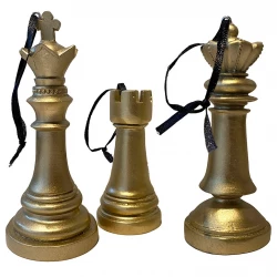 Julgranspynt, schackpjäser med upphängning, 6 st.