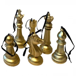Julgranspynt, schackpjäser med upphängning, 6 st.