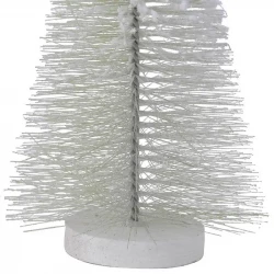 Julgran i ton av gron med snö, 20 cm, konstgjort trä