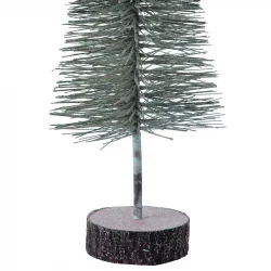 Julgran i ton av gron med snö, 44 cm, konstgjort trä