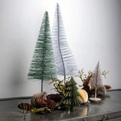 Julgran i ton av gron med snö, 44 cm, konstgjort trä