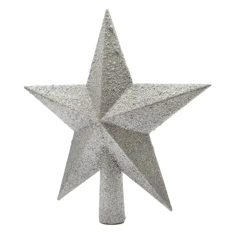 Toppstjärna med glitter, 19 cm Silver