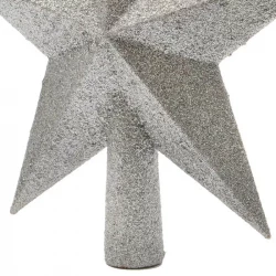 Toppstjärna med glitter, 19 cm Silver
