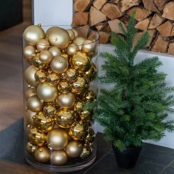 Julkulor, guld, 8cm, 6st./förpackning