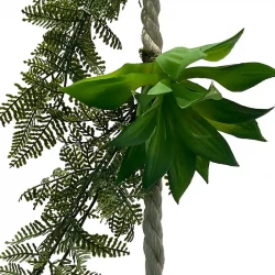 Suckulent och Ormbunke på repranka, 160cm, konstgjord växt