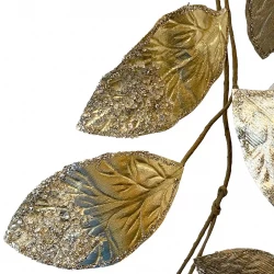 Bladguld ranka, metallic guld look, 130cm, konstgjord ranka