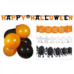 Party-set Halloween med rankar och ballonger