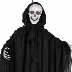 Skelett "liemannen" med lampor, ljud och rörelse, halloween