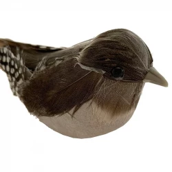 Fågel på klämma, Brun ca 18 cm, konstgjorda djur