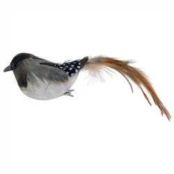 Fågel på klämma, Brun ca 18 cm, konstgjorda djur