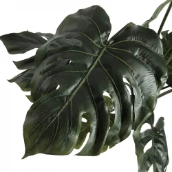 Monsteraväxt i svart kruka, 80 cm, konstgjord växt