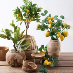 Citrongren, 3 citroner, 74cm, konstgjord gren