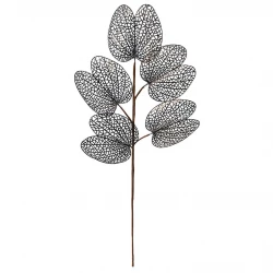 Gren med hålmönstrade blad, svart, 76cm, konstgjord gren