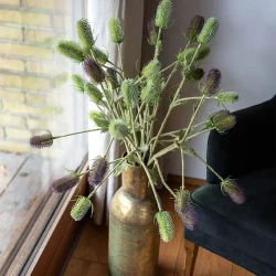 Vävarkarda, Dipsacus sativus, grön, 90cm, konstgjord planta