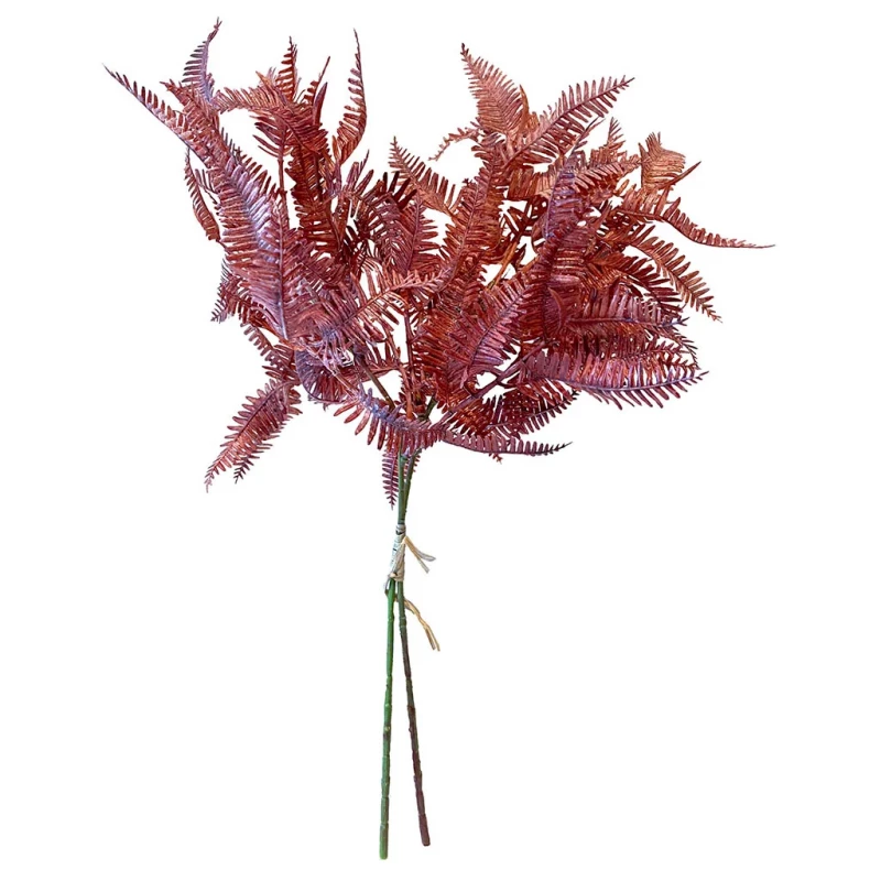 Mörkrosa ormbunke, 2 st, 40 cm, konstgjord växt