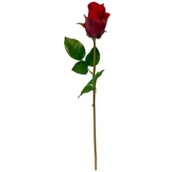 Röd ros på stjälk, 58cm, konstgjord blomma