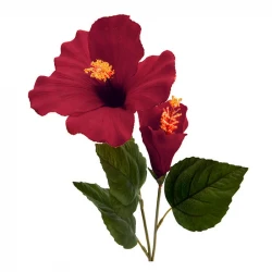 Hibiscus på stam / Hawaii-blomma, 74 cm, röd konstgjordblom