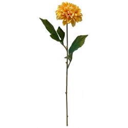 Dahlia på stjälk, gul, 50cm, konstgjord blomma