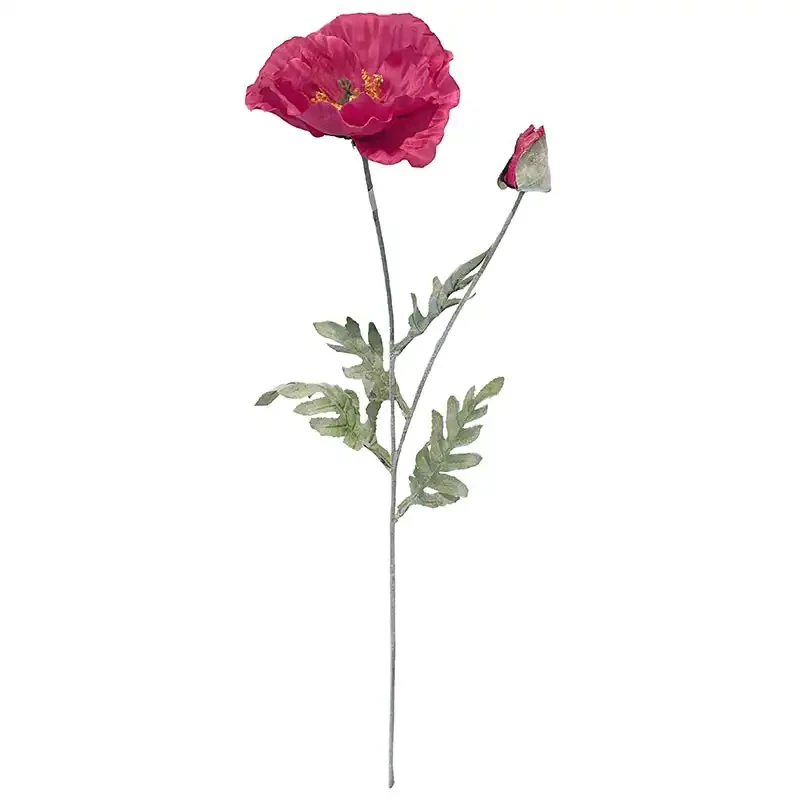 Vallmo på stjälk, rosa, 70cm, konstgjord blomma