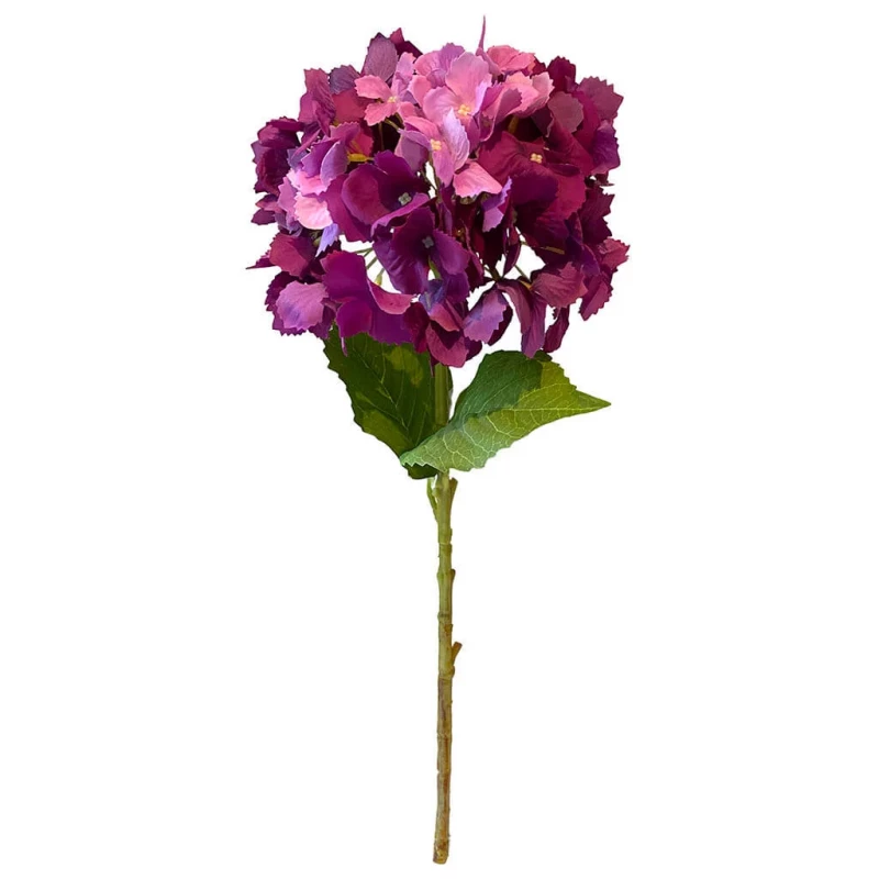 Hortensia, bordeaux, 52cm, konstgjord blomma