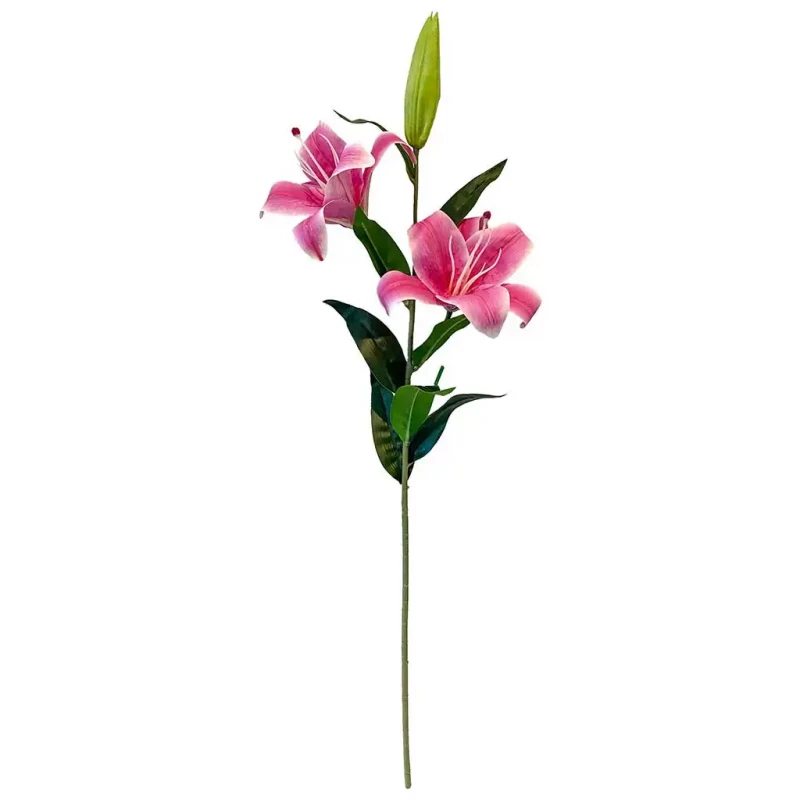 Lilja, 2 blommor, 80 cm, konstgjord blomma