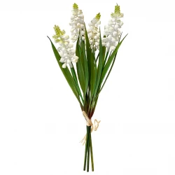 Pärlhyacint, 4 st, vit, 28 cm, konstgjord blomma