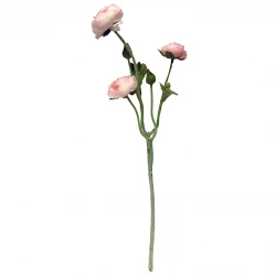 Ranunkelblomma, vit/rosa, 48 cm, konstgjord blomma