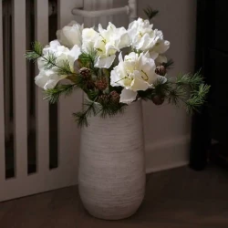 Amaryllis, vit, 63 cm, konstgjord blomma