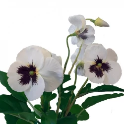 Styvmorsviol, vit, 38 cm, konstgjord blomma