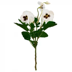 Styvmorsviol, 38cm, vit, konstgjord blomma