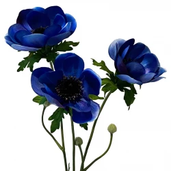 Anemon på stjälk, blå, 75cm, konstgjord blomma