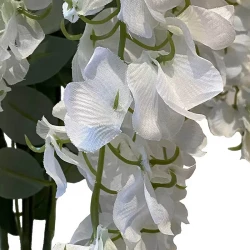 Blåregn, vit, 77cm, konstgjord blomma