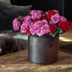 Rosbukett, 10 rosor, Rosa, 42cm, Konstgjord Blomma