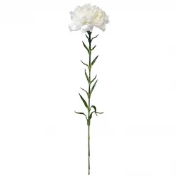 Nejlika på stjälk, 67cm, vit, konstgjord blomma