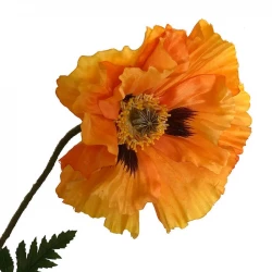 Vallmo, 3 orange blommor, 90cm, konstgjord blomma